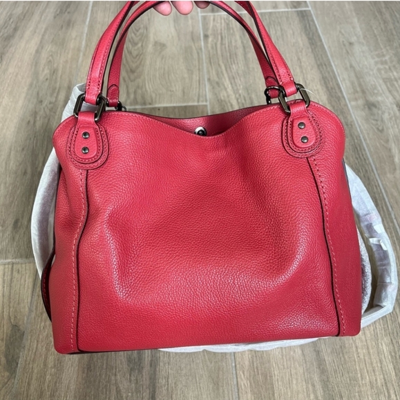 COACH NWT!! Edie 28 in Washed Red Pebble Leather Hobo Shoulder Bag # 57124 - Picture 9 of 16